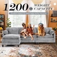 thumbnail image 3 of JONPONY 111" Modular Cloud Couch, L Shaped Sectional Sofa with Movable Ottoman,3 Oversized Seats Sleeper Couches for Living Room, Apartment,Lightgrey, 3 of 8
