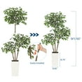 thumbnail image 4 of Ataucjin Ficus Artificial Tree 5ft Tall Fake Ficus Tree for Home Decor,Tall Faux Floor Plant with White Tall Planter -Fake Plants for Home Decor Indoor with 3 Natural Trunks & White-Edged Leaves, 4 of 9