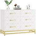 thumbnail image 2 of FOLDLIFE Dresser for Bedroom with 6 Drawer, TV Stand Wood Dressers Chest of Drawers with Metal Handles for Living Room Hallway Entryway, White, 2 of 8