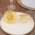 thumbnail image 4 of 12 Pieces Flower Napkin Rings Christmas Alloy Floral Crystal Rhinestone Napkins Rings Holders for Wedding Birthday Dinner Party Table Home Decoration, 4 of 5