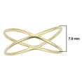 thumbnail image 5 of KoolJewelry 14k Yellow Gold Minimalist Criss Cross X Knuckle Ring, Size 8, 5 of 5