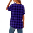 thumbnail image 5 of ZUKMRJPC Womens Summer Tops V Neck Button Down Short Sleeve Checkered Shirts Loose Fit Casual Lightweight Gingham Plaid Tunic Shirts, 5 of 6