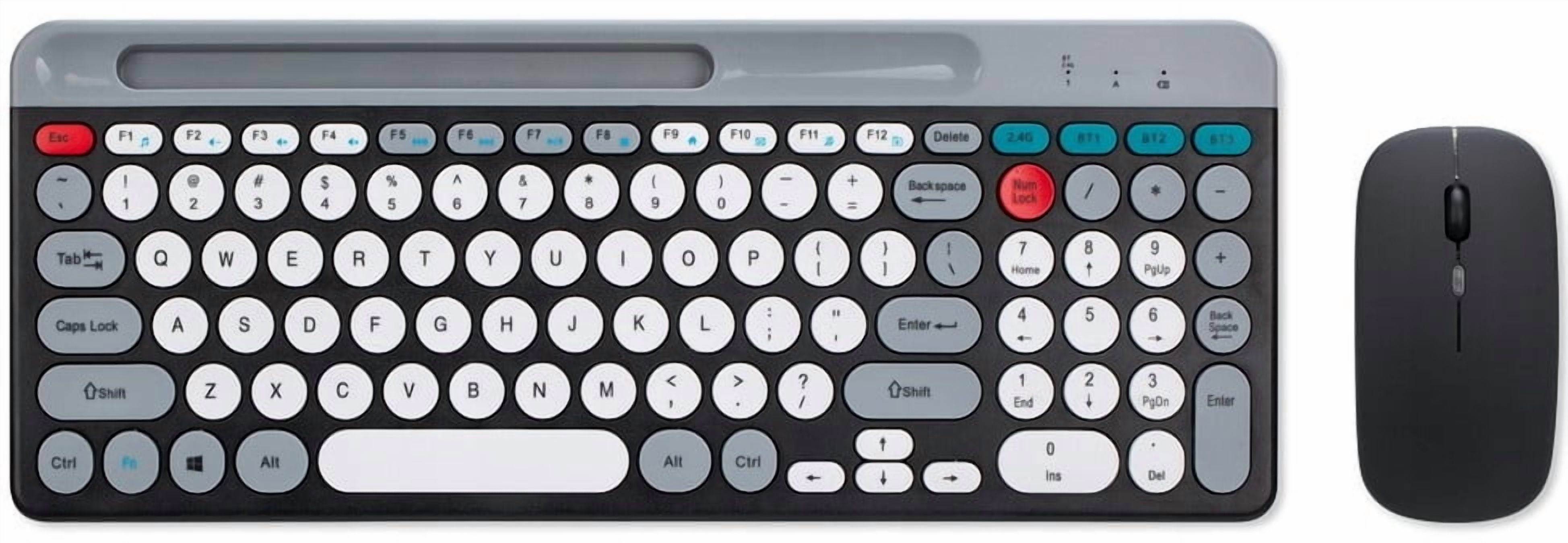 ZYG-806 Macaron Dual-mode Wireless Bluetooth Keyboard and Mouse Set Punk Style Round Keycaps Charging Keyboard and Mouse