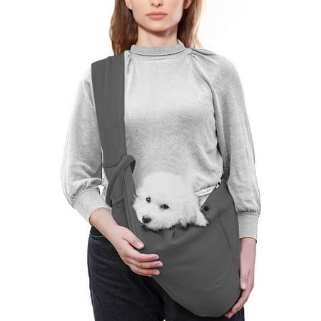 Hgudesign Dog Sling Carrier  Pet Papoose Slings Bag for Small Dogs s  Puppy Hands Free Satchel Tote Pouch Carriers Doggie Crossbody Shoulder Carry Bags for Outdoor Travel (Grey)