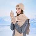 thumbnail image 2 of PureCasa Winter Knit Warm Hat Beanie Long Scarf Touch Screen Gloves Set for Women Fleece Lined Skull Caps Neck Scarves Gift Set for Women, 2 of 3
