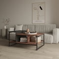 thumbnail image 3 of HOMOOI Small Coffee Table with Storage Shelves for Living Room, 31.5", Walnut/Black, Rectangle, 3 of 5