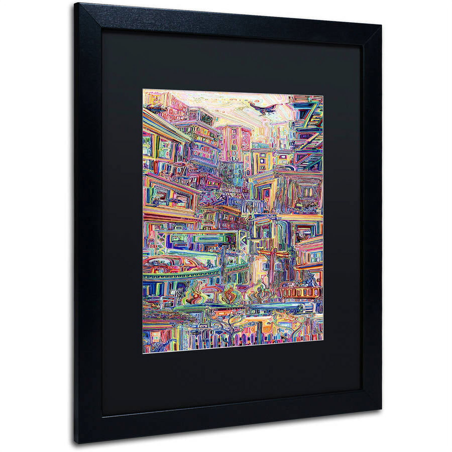 Trademark Fine Art 'Homes' Canvas Art by Josh Byer, Black Matte, Black Frame