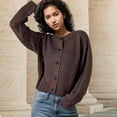 thumbnail image 4 of Oplxuo Women's Chunky Knit Button Down Cardigan Sweaters Casual Long Sleeve Fall Winter Open Front Cozy Outerwear, 4 of 4