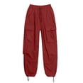 thumbnail image 6 of Noric Women's Plus Size High Waist Cargo Pants Loose Lightweight Casual Drawstring Workout Yoga Athletic Joggers with Pockets, 6 of 6