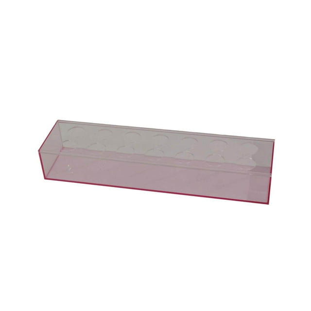 kurtrusly Hydroponics Plants Holder Home Living Room Acrylic Flower Vase Rectangular Pink 14 Hole