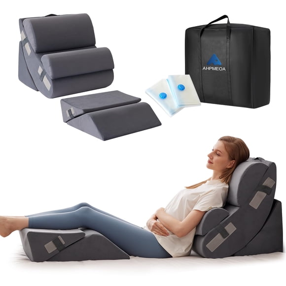 Juego de almohadas con forma de cuña Ahpmeoa, espuma viscoelástica ortopédica, 6 piezas