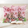 thumbnail image 3 of Valentine's Day Pillow Covers 2 Pack Watercolor Cute Dogs Red Rose Floral Love Heart Tree Pink Pillowcase Waterproof Outdoor Throw Pillow Cover for Patio Garden Square Cushion 26”x26”, 3 of 9