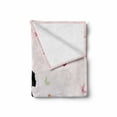thumbnail image 2 of Cars Soft Flannel Fleece Blanket, Girl on a Car with Floral Present Boxes Butterflies Daisies Little Hearts, Cozy Plush for Indoor and Outdoor Use, 70" x 90", Pink Dark Coral Black, by Ambesonne, 2 of 6