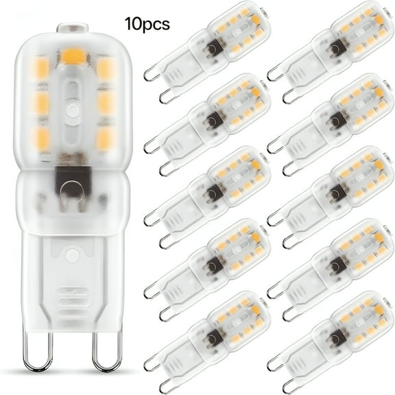 HIBIBUD G9 Smart Light Bulbs,Energy-Saving 2W Warm White 3000K Non-Dimmable Luminous Flux 200Lm 230V AC for Universal Compatibility,Long Lifespan Saves Over 90% Energy,Pack of 10