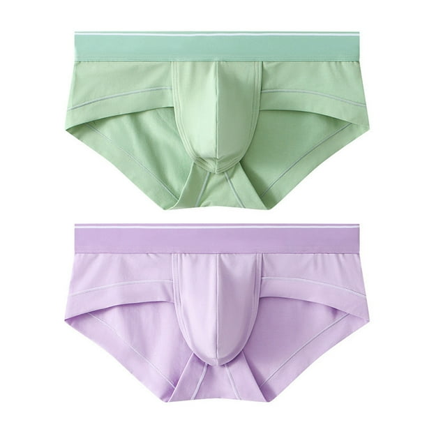 Calzoncillos de algodón puro para hombre, transpirables, con forma de U, con bolsa grande, cintura baja, sexys, para jóvenes