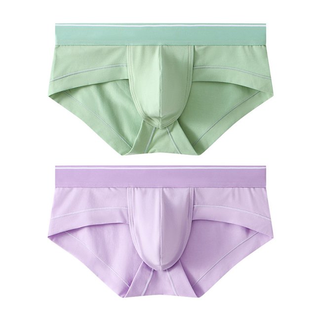 Calzoncillos de algodón puro para hombre, transpirables, con forma de U, con bolsa grande, cintura baja, sexys, para jóvenes