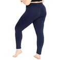 thumbnail image 3 of Stretch Is Comfort Women's Cotton/Spandex Plus Size Leggings Navy Blue 5X, 3 of 6