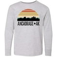 thumbnail image 3 of Inktastic Anchorage Alaska Skyline Long Sleeve Youth T-Shirt, 3 of 5