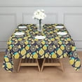 thumbnail image 3 of Yellow Lemon Fruit Slices DarkBlue Pattern Square Tablecloth,Waterproof Square Table Cover,Wipeable Spillproof Washable Table Cover for Home Kitchen Party Decor 42"X42"(107x107cm), 3 of 6