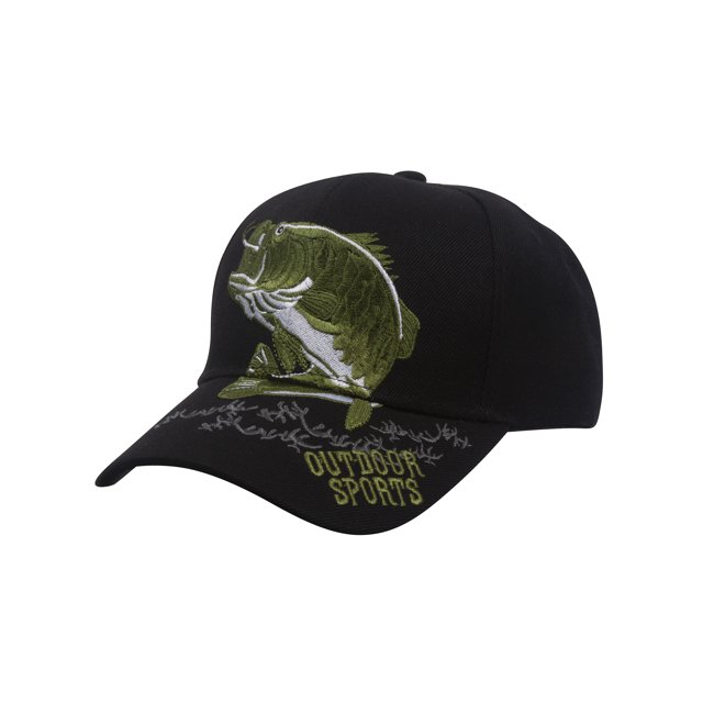 Top Headwear Outdoor Fisherman Baseball Cap - Black