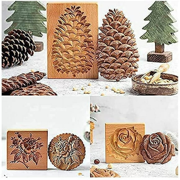 3 Cookie Cutters, Gingerbread Cookie Molds, Interesting 3D Wooden Gingerbread Mo