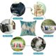 thumbnail image 4 of Juego de 4 fundas de almohada, fundas de almohada decorativas de lino y algodón para sofá, fundas de cojines cuadradas para sala de estar, cama, （45 * 45 cm）, 4 of 5