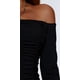 thumbnail image 3 of Vestido de Color Sólido para las Mujeres Fuera Del Hombro Manga Larga Plisado Bodycon sin Espalda Traje de Vacaciones, 3 of 5