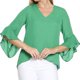 thumbnail image 4 of Blusa Para Mujer Corte Asimetrico Manga 3/4 Con Olanes Cuello V Color Verde 550410 verde CH INCÃGNITA 550410, 4 of 5