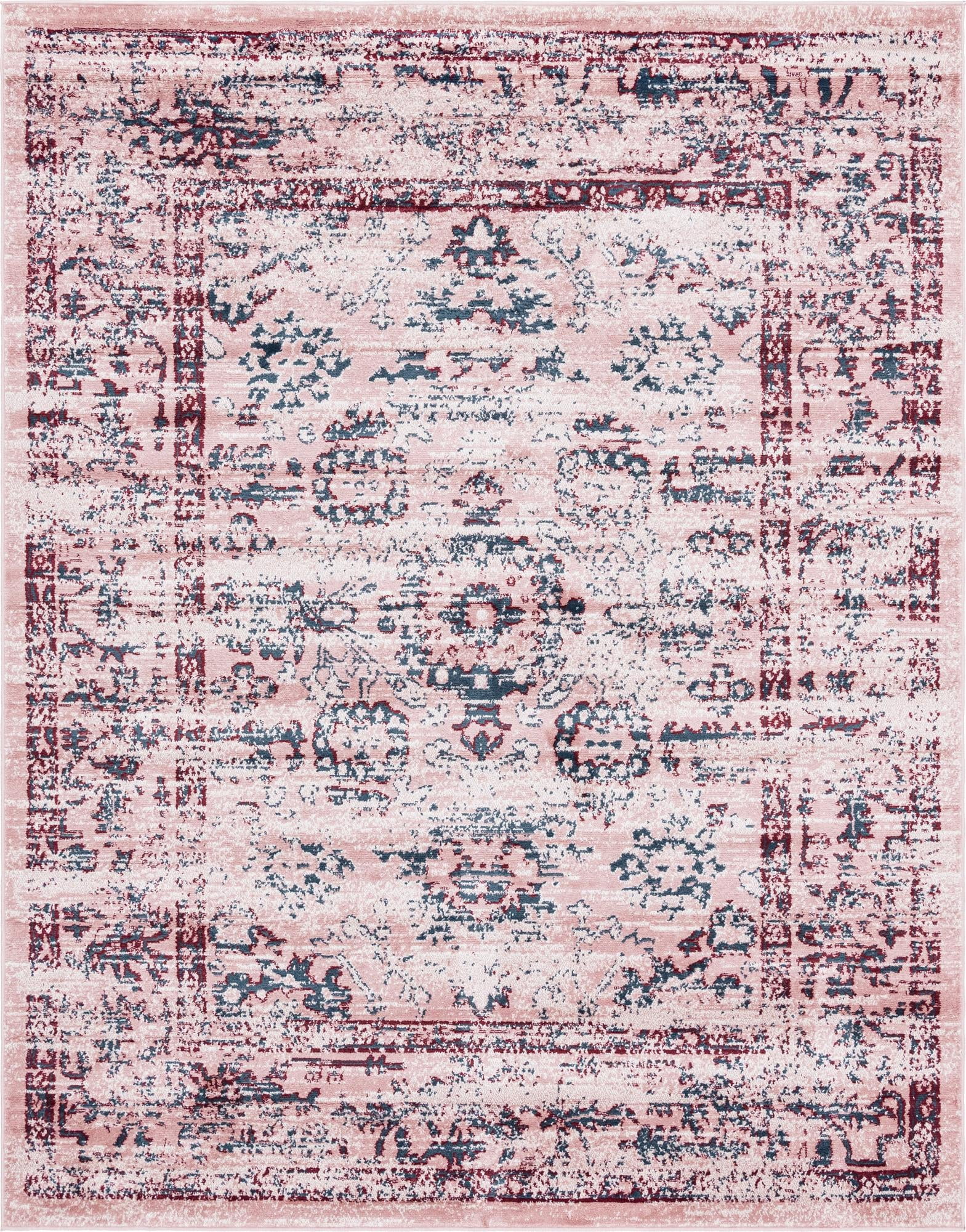 Charleston Collection Rug 8' x 10' Pink LowPile Rug Perfect