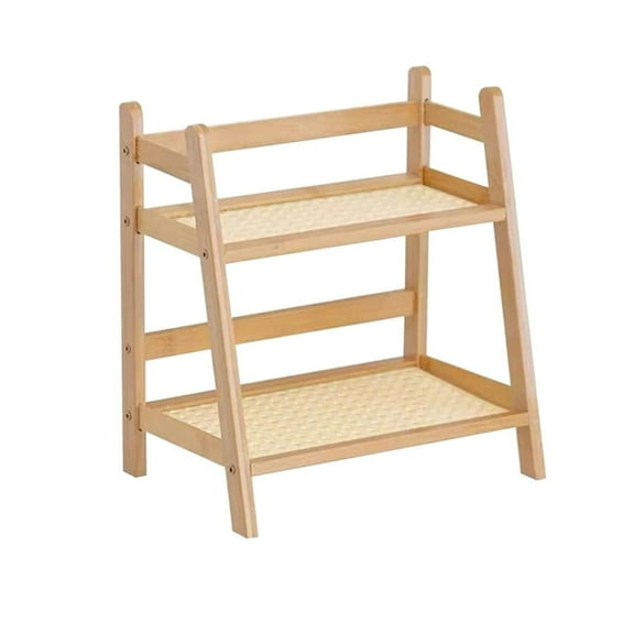 Unbranded Bamboo Condiment Organizer Countertop Coffee Station Rack 2-Tier Mug Storage Rack