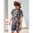 thumbnail image 5 of Arshiner Boys 2 Piece Outfits Hawaiian Shorts Sets Button Down Shirt and Shorts Summer Beach Clothes, 5 of 6