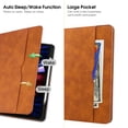 thumbnail image 6 of For iPad Pro 12.9 Case 2022 2021 2020 2018, with Pencil Holder & Card Pocket, Fits iPad Pro 12.9 5th/4th/3rd Generation, Smart Cover Auto Wake/Sleep (Brown), 6 of 6