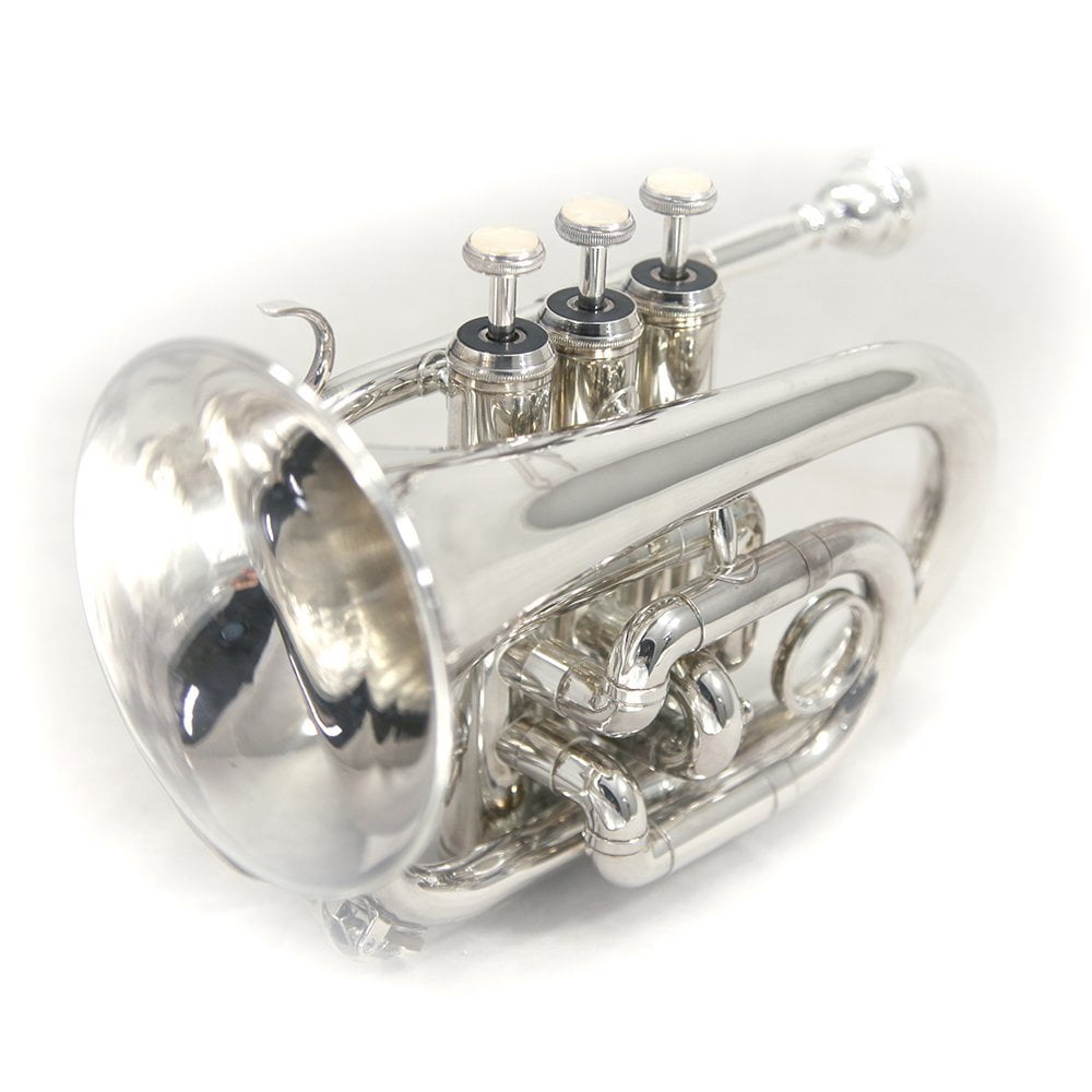 Sky Nickel Bb Pocket Trumpet with Case, Cloth, Gloves and Valve Oil