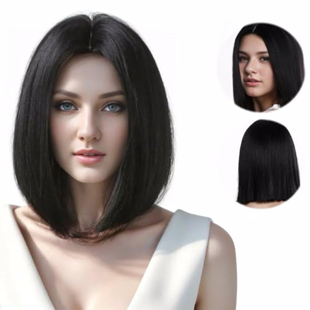 Becaristey Wide Application Charming Bob Wig Non toxic And Realistic Real And Nature Short Straight Bob Wigs Walmart