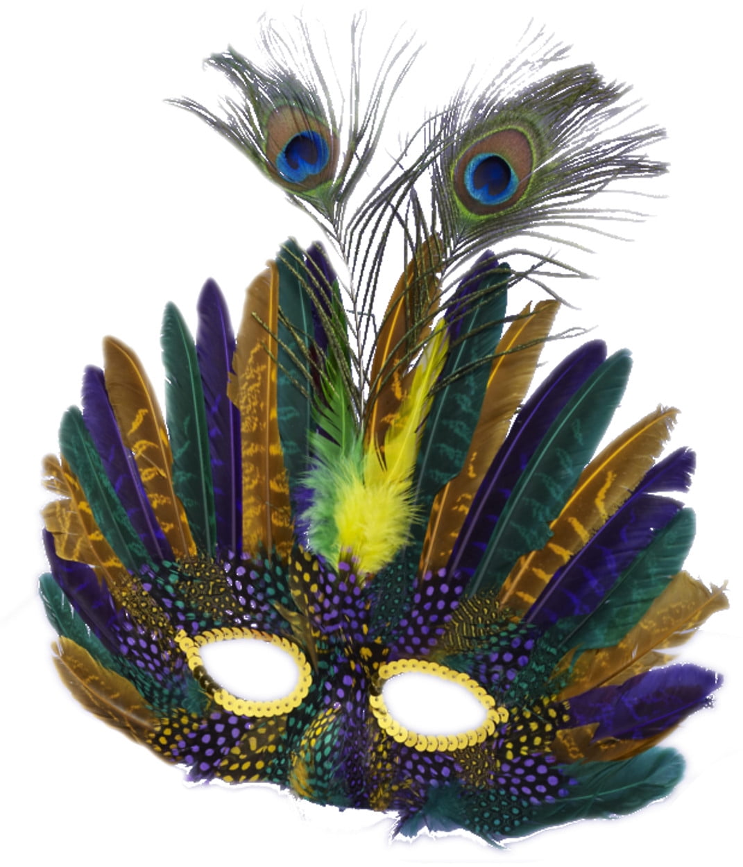 Deluxe Large Peacock Feather Mardi Gras Venetian Carnival Half Eye Mask Walmart Com Walmart Com