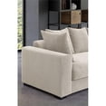 thumbnail image 6 of 4-Piece Upholstered Corduroy Sectional Sofa With Chaise & Ottoman-Beige, 6 of 11