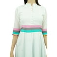 thumbnail image 5 of Bimba Womens Designer Cotton Kurta Long Flared Anarkali Kurti Dress With Pom-Pom, 5 of 7
