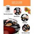 thumbnail image 3 of Round Fitted Tablecloths Farmhouse Mushroom Leaves Seamless Waterproof Table Cover for Kitchen Dining Party Decor Plant on Black,36"-44", 3 of 6