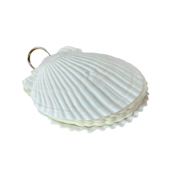 Henpk Natural Sea Notebook Cuaderno de 40 páginas de conchas marinas con hojas sueltas recargable natural Bloc de notas portátil para escribir