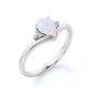 thumbnail image 4 of JeenMata Anillo de Compromiso con Ópalo de Fuego Azul en Forma de Lágrima y Moissanita de 0,80 TCW en Oro Blanco de 18 K sobre Plata, 4 of 6