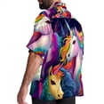 thumbnail image 3 of Robot Unicorn Attack Men's Short Sleeve Poplin Shirts with Spread Collar Tops, Casual Printed Button Down Short Summer Beach Shirts for Men and Women, 3 of 6