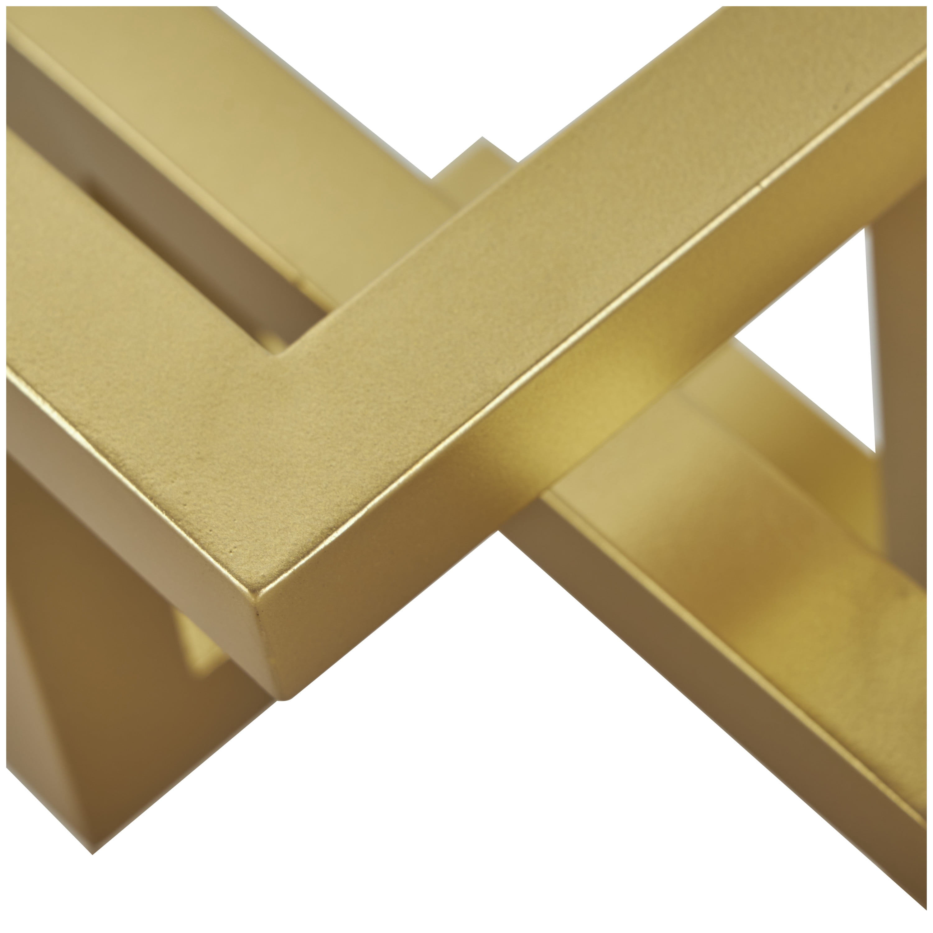 12" x 7" Gold Metal Abstract Shaped Geometric Sculpture, by DecMode