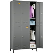 SUPEER Metal Storage Locker Cabinet for School Office Gym Bedroom, 6 Doors Steel Storage Locker Cabinet for Employees,Industrial Storage Locker with 6 Shelves,Assembly Required (Dark Gray)