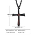 thumbnail image 2 of PAMTIER Unisex Stainless Steel Vintage Punk Hip Hop Sport Baseball Cross Pendant Amulet Crucifix Necklace Christian Jewelry Black 23.6" Chain, 2 of 6
