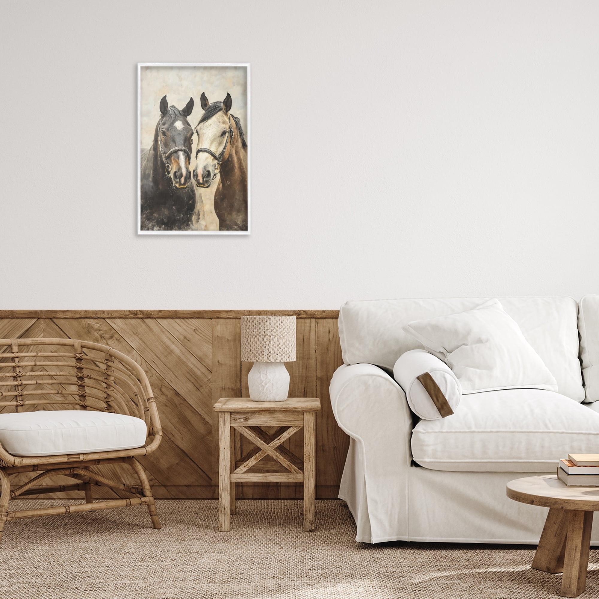 Stupell Industries Pair of Horses in Harmony White Framed Giclee Art, design by Creative Studio