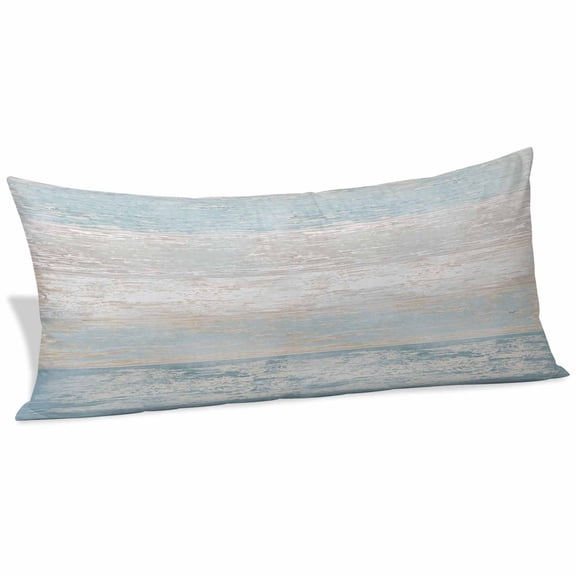 Blue Beige Farmhouse Body Pillow Covers 20"x60", Vintage Wooden Striped Soft Brushed Microfiber Breathable Throw Pillow Covers, Decorative Pillowcase with Zipper for Couch Sofa Bedroom Living Room