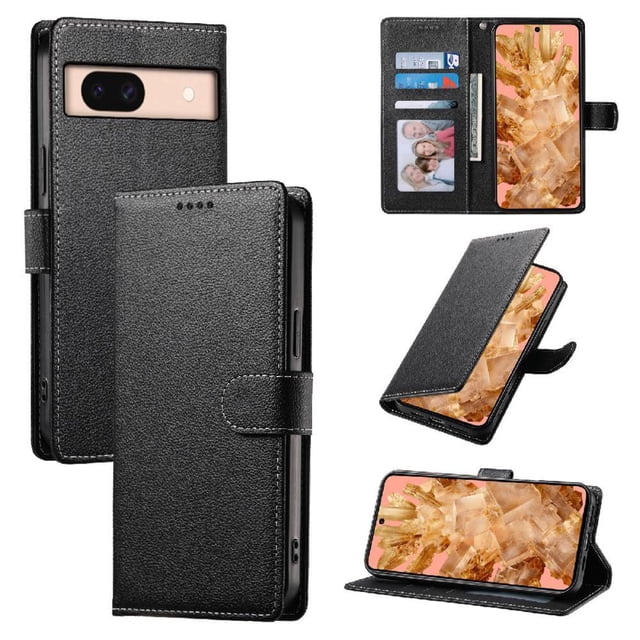 Case for FOXDOCK Google Pixel 8A Wallet Case – Premium Leather, 3 Card Slots, Shockproof Protection