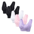 thumbnail image 1 of LOVZFMLL Bras for Women 5PC Woman's Solid Color Gathered Together Large Size Daily Bra Underwear No Rims Black S, 1 of 2