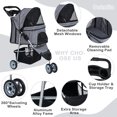 thumbnail image 5 of CL.HPAHKL Dog Stroller, 3 Wheels Foaldable Cat Stroller Dog Cat Cage Jogger Stroller for Medium Small Dogs Cats, Pet Stroller with Storage Basket and Cup Holder Portable Lightweight for Travel, 5 of 8