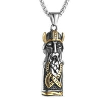 HZMAN Nordic Viking Odin Necklace for Men Retro Stainless Steel Portrait of Odin Pendant Necklace Jewelry Gift